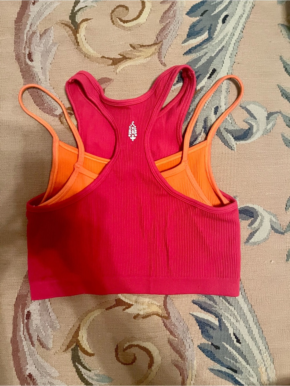 FP Movement by Free People Ribbed Cropped Tank - Pink & Orange - Picture 2 of 2